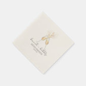 ブロンチ&バブルリーシャンパン トースト ブライダルシャワー スタンダードカクテルナプキン (角)