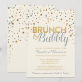 ブロンチ＆バブルリー グリッター ブライダルシャワー 招待状 (正面/裏面)