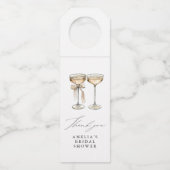 ブロンチ＆バブルリー シャンパン ブライダルシャワー 感謝祭 ボトルネックタグ (正面)