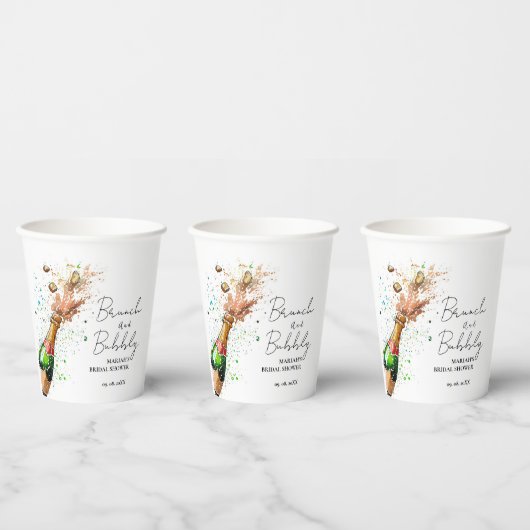 ブロンチ＆バブルリー チャンピエーンブライダルシャワー 紙コップ (複数)