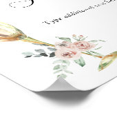 ブロンチ＆バブルリー フローラル カスタム テキスト サイン (角)