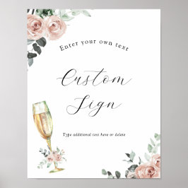 ブロンチ＆バブルリー フローラル カスタム テキスト サイン