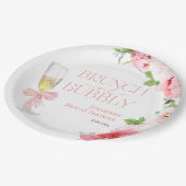 ブロンチ＆バブルリー | ボウ ワイルド ガーデン ブライダル シャワー ペーパープレート (アングル)