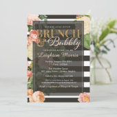 ブロンチ＆バブルリー ヴィンテージストライプ ブライダルシャワー 招待状 (スタンド正面)