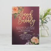 ブロンチ バブル ブライズ シャワー フラワーストリング ライト 招待状 (スタンド正面)