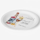 ブロンチ＆バブル ブライダルシャワー ウェルカム 9インチ ラウンド ペーパープレート (アングル)