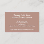 ブロンツァースプレー絵を描体レディーモバイルタンニング 名刺 (裏面)