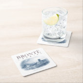 ブロンテカントリーハワース教会とパーソナージュ スクエアペーパーコースター (インサイチュ)