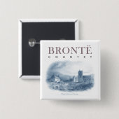 ブロンテカントリーハワース教会とパーソナージュ 缶バッジ (正面&裏面)