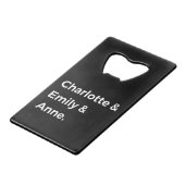 ブロンテレクシスターズIシャルロット&エミリー&アン クレジットカード栓抜き (正面アングル)