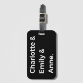 ブロンテレクシスターズIシャルロット&エミリー&アン ラゲッジタグ (正面縦)