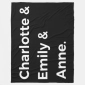 ブロンテ姉妹 I - シャーロット & エミリー & アン フリースブランケット (正面)