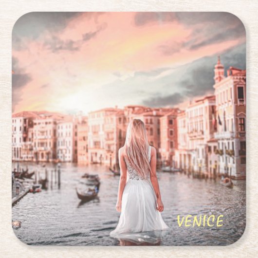 ブロンディインロマンティックヴェニス スクエアペーパーコースター (正面)