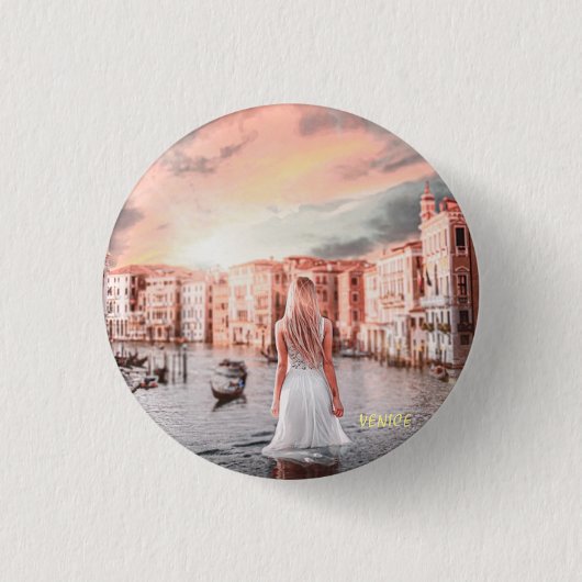 ブロンディインロマンティックヴェニス 缶バッジ (正面)