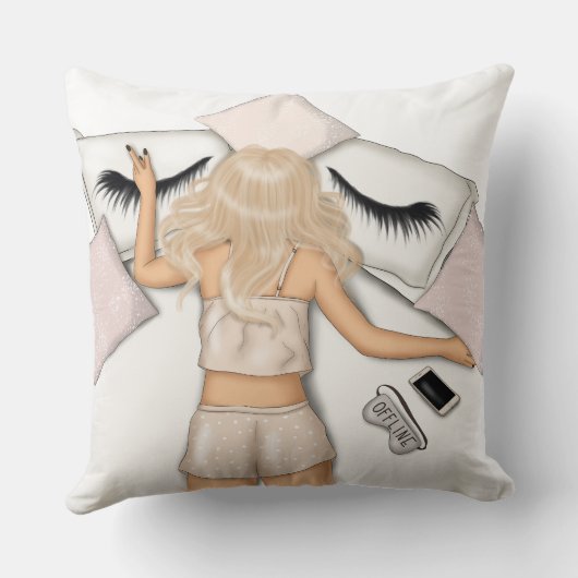 ブロンデガールパワーデザインのための自信のある若い女の子 クッション (裏面)