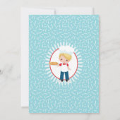 ブロンデピザパーティーボーイズ誕生日招待状 招待状 (裏面)