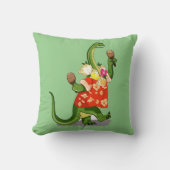 ブロントサウルスのマ遊ラカスイラストレーション。 クッション (正面)