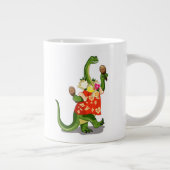 ブロントサウルスのマ遊ラカスイラストレーション。 ジャンボコーヒーマグカップ (右)