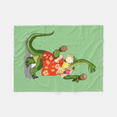 ブロントサウルスのマ遊ラカスイラストレーション。 フリースブランケット (正面(横))