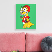 ブロントサウルスの遊イラストレーション。 キャンバスプリント (インサイチュ (リビング))