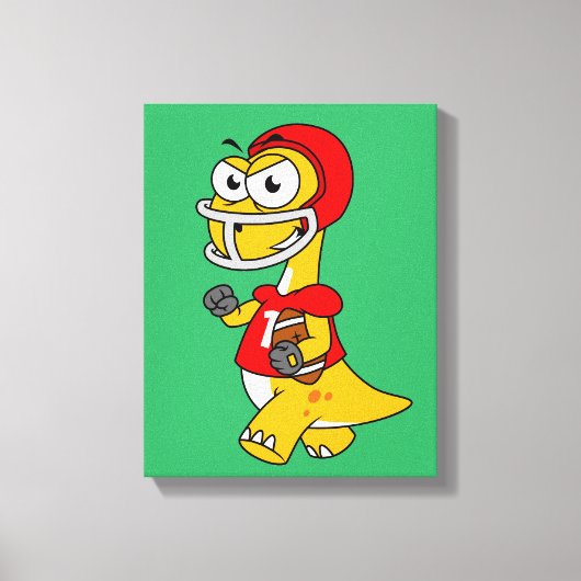 ブロントサウルスの遊イラストレーション。 キャンバスプリント (正面)