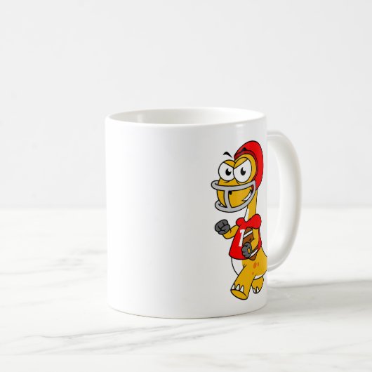 ブロントサウルスの遊イラストレーション。 コーヒーマグカップ (正面右)