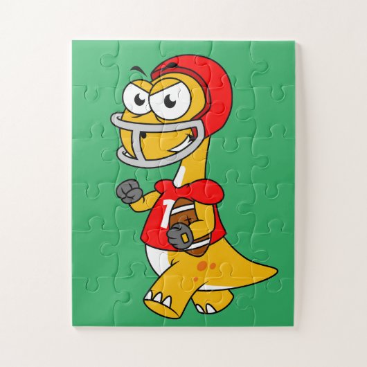 ブロントサウルスの遊イラストレーション。 ジグソーパズル (縦)