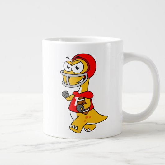 ブロントサウルスの遊イラストレーション。 ジャンボコーヒーマグカップ (右)