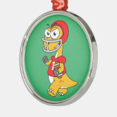 ブロントサウルスの遊イラストレーション。 メタルオーナメント (左)