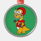 ブロントサウルスの遊イラストレーション。 メタルオーナメント (正面)