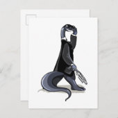 ブロントサウルスは映画のキャラクターとして服を着た。 ポストカード (正面/裏面)