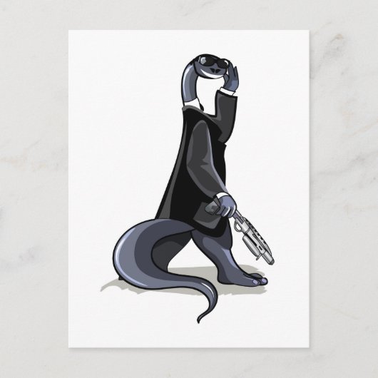 ブロントサウルスは映画のキャラクターとして服を着た。 ポストカード (正面)