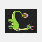 ブロントサウルスバニー耳エッグイースターデイディバーナディ フリースブランケット (正面(横))