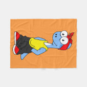 ブロントサウルスヒップホップ服を着た。 フリースブランケット (正面(横))