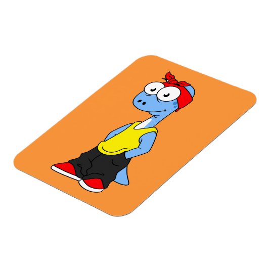 ブロントサウルスヒップホップ服を着た。 マグネット (左側)