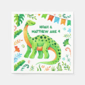 ブロントサウルス先史時代の恐竜の関節誕生日 スタンダードカクテルナプキン (正面)