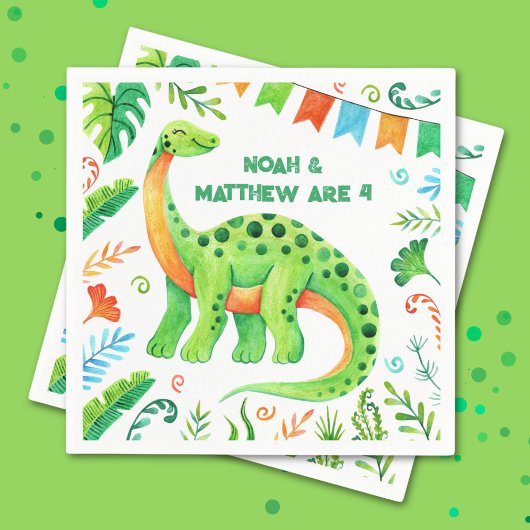 ブロントサウルス先史時代の恐竜の関節誕生日 スタンダードカクテルナプキン