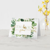 ブロントサウルス恐竜の緑の折り畳み感謝 カード (黄色い花)