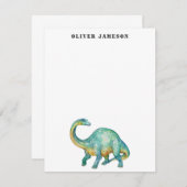 ブロントサウルス恐竜ノートカード ノートカード (正面/裏面)