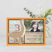 ブロントサウルス恐竜第3誕生日 招待状 (スタンド正面)