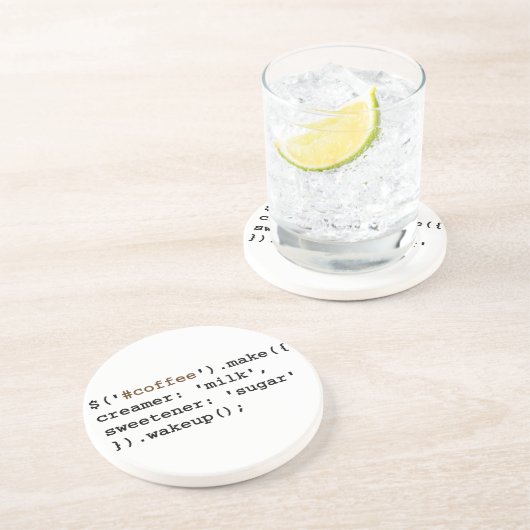 ブロンドおよび甘いJavaScriptのコーヒーコード コースター (側面)