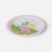 ブロンドおよび騎士パーティーのプリンセスプレート ペーパープレート (アングル)