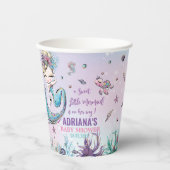 ブロンドお洒落マーメイドシーコーラルベビーシャワー 紙コップ (正面)