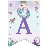 ブロンドお洒落マーメイド誕生日アンダーザシーズ バンティングフラッグ (第3の旗)