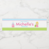 ブロンドかわいいプリンセスとドラゴンバースデーパーティー ペットボトルラベル (シングルラベル)