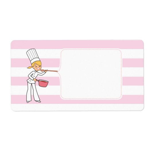 ブロンドかわいい漫画シェフジャールラベル ラベル (正面)