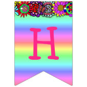 ブロンドかわいらしプリンセスとユニコーン誕生日バナー バンティングフラッグ (第2の旗)