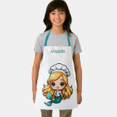 ブロンドかわいらしマーメイドシェフがパーソナライズ エプロン (インサイチュ)