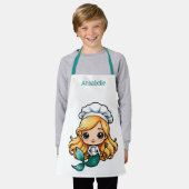 ブロンドかわいらしマーメイドシェフがパーソナライズ エプロン (着用した状態)