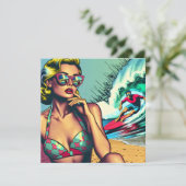 ブロンドかわいらしレトロ女性とサーファーガイ (スタンド正面)